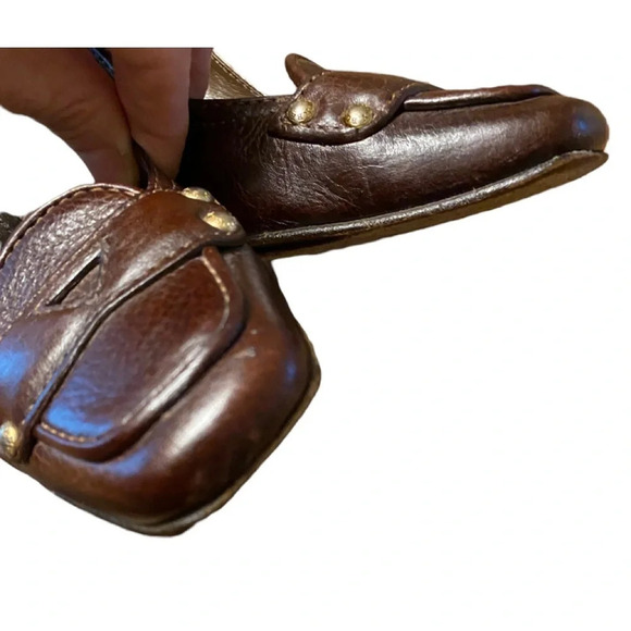 Authentic Burberry Italy Leather Brown High Heel Loafer Shoes - Picture 4 of 15